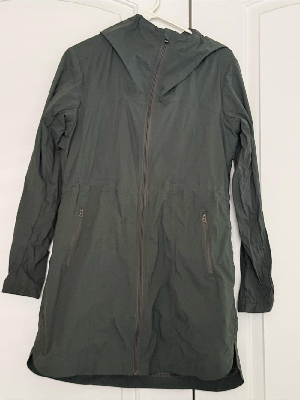 Athleta Dark Olive Green Lightweight Hooded Jacket